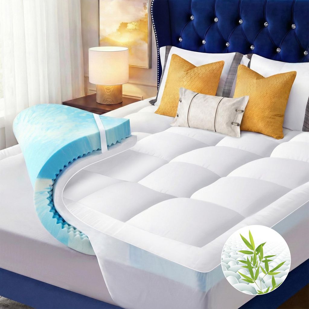 Surmatelas NicePlus avec couette en duvet, 160 x 200 x 7 Image du produit 