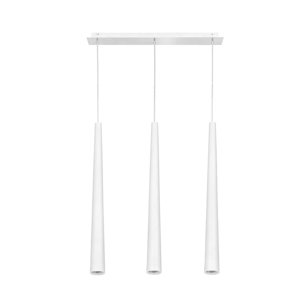 Plafonnier Lustre 3 Spots Blanc QUEBECK - Luminaire Design en Métal