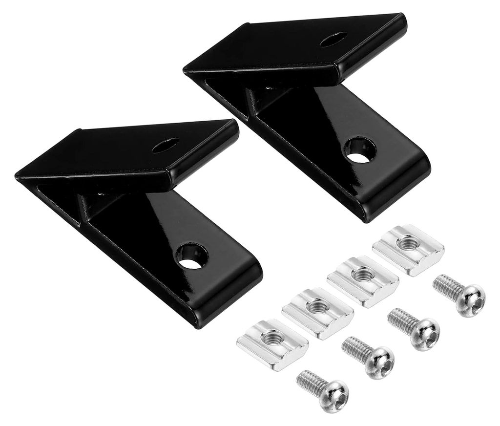 2 Stück Aluminium Eckwinkel 45 Grad für 3030 Serie mit Schrauben und Muttern (Schwarz)