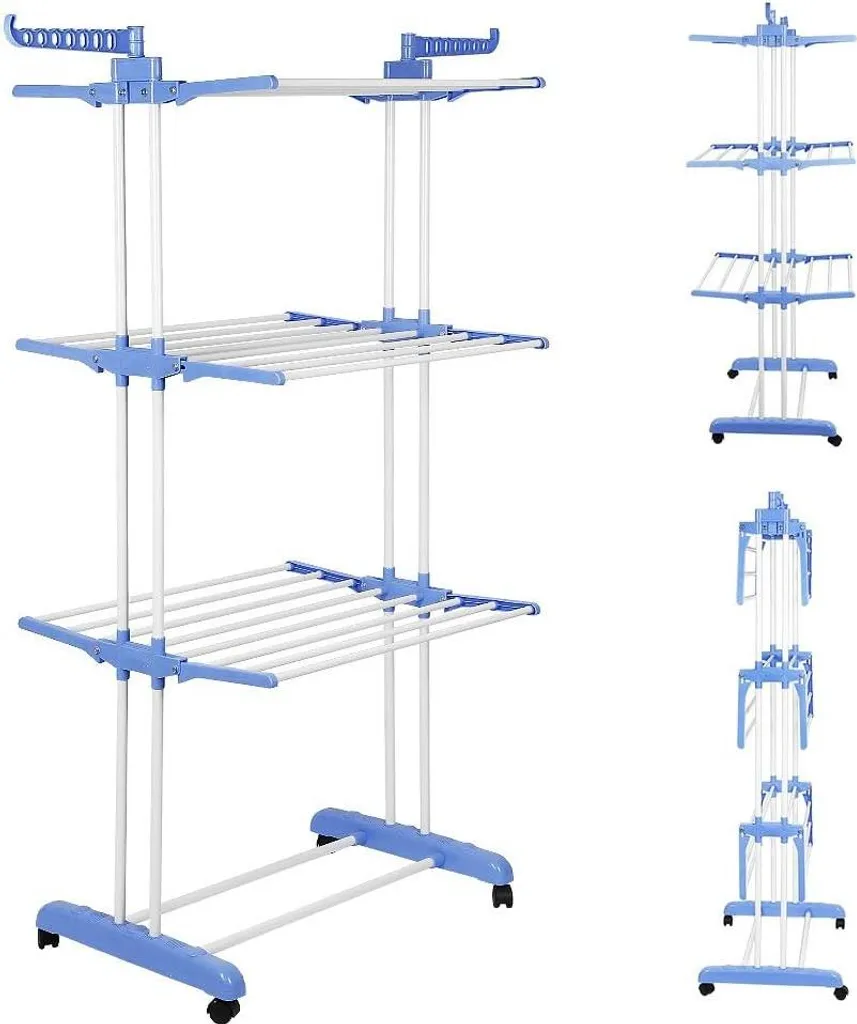 Étendoir à Linge Bleu en Plastique Modèle Classique - Linge Pro