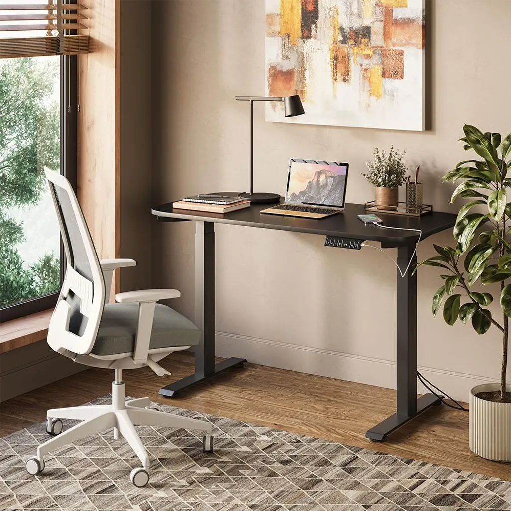 Bureau assis-debout Vicco Elevate 120x60 cm avec réglage électrique Pro