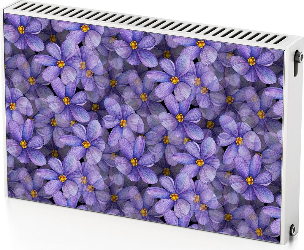 Lila Blume – Magnetische Heizkörperabdeckung – 90x60 cm – Magnet Heizkörperabdeckung – 3D Würfel – Heizkörperverkleidung – Magnetis...