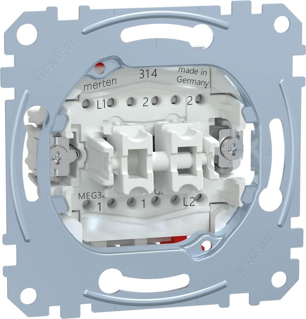 Merten MEG3626-0000, Wippschalter, 1P, Metallisch, IP20, 250 V, 10 A