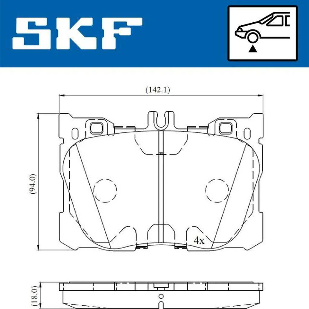 Plaquettes de Frein à Disque pour Mercedes Classe E et C - SKF VKBP 80190