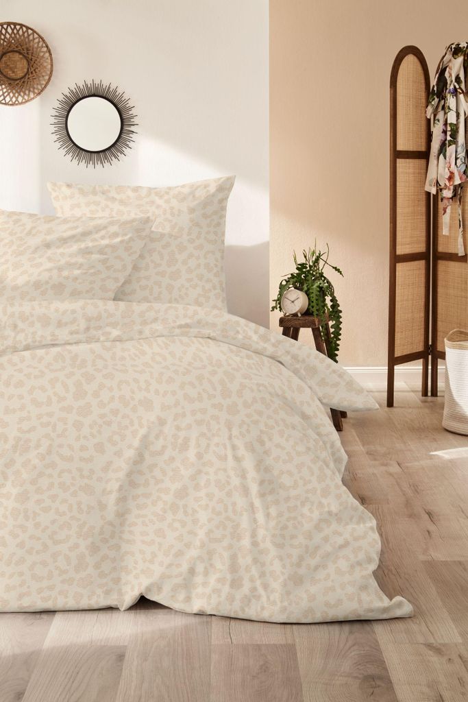 Primera Renforce Bettwäsche 135x200 Leomuster Tierfelloptik beige 123110-77