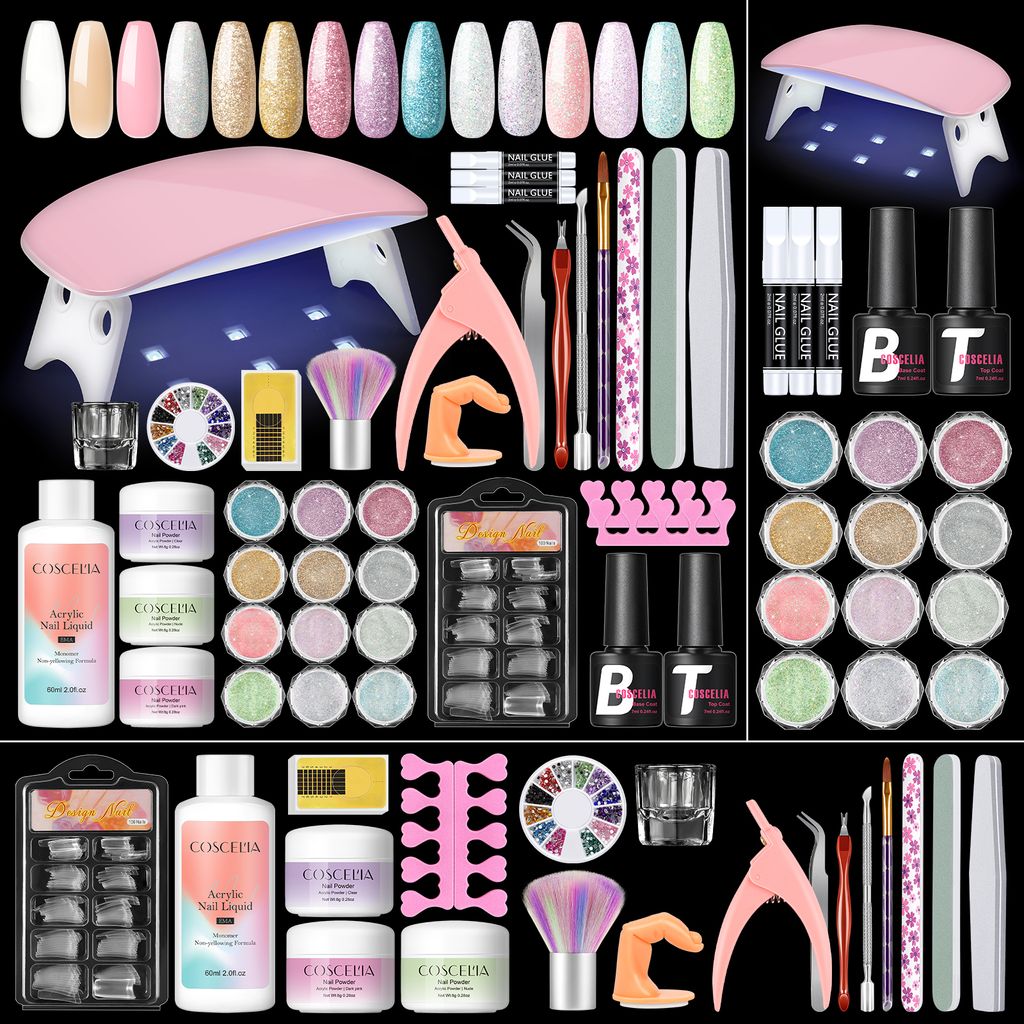 Acryl-Nagel-Set mit UV-Licht Acryl-Pulver und flüssiges Produktbild 1