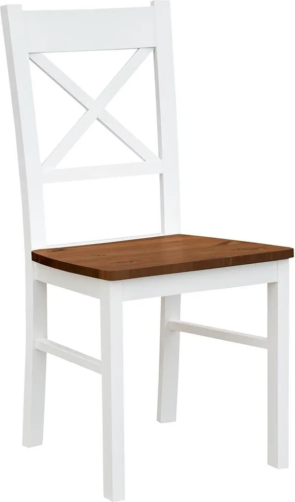 Chaise en bois massif brun foncé pour salle à manger de style chic