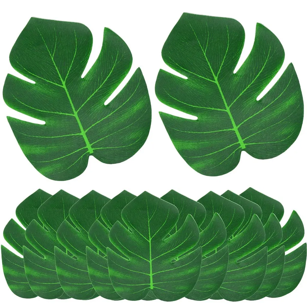 Feuilles artificielles réutilisables x12 pour une déco tropicale sans soin