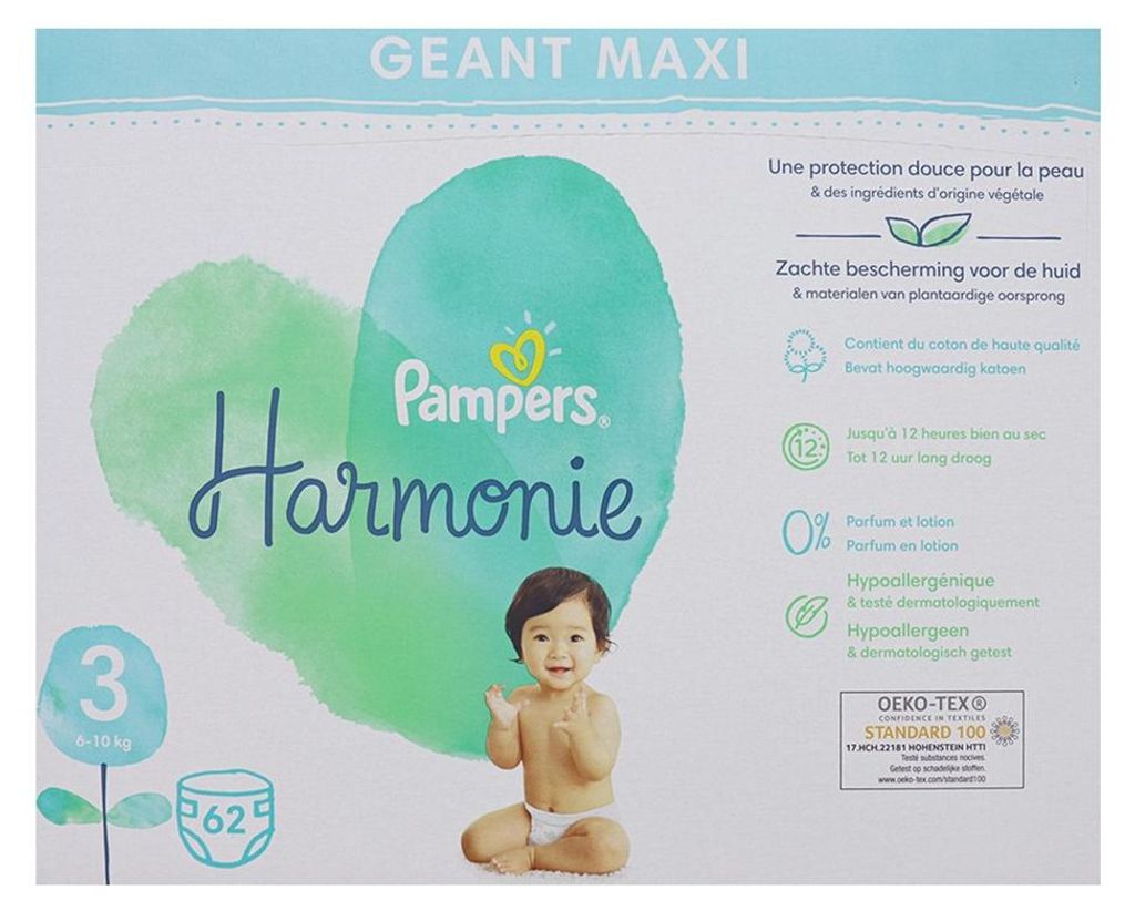 Pampers Harmonie Größe 3 (6kg-10kg) 62 Windeln