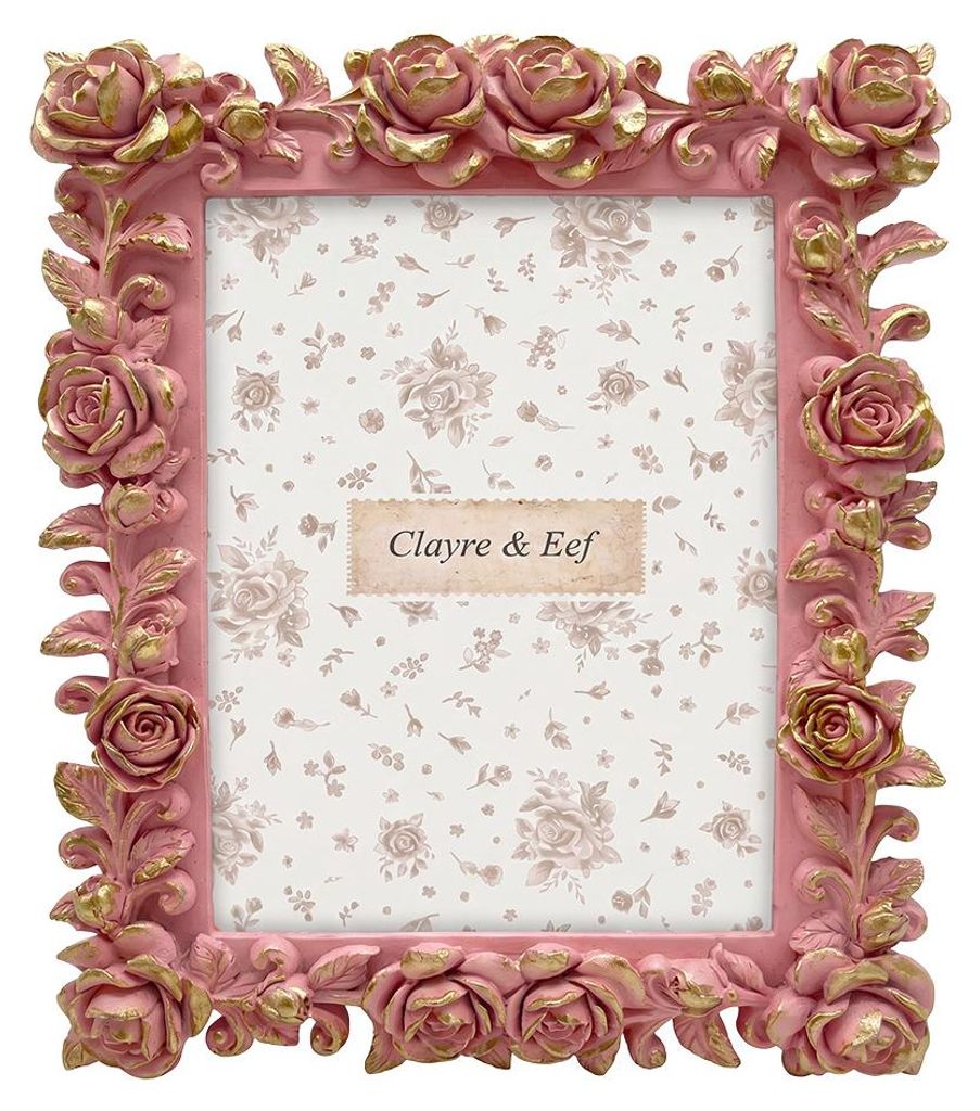 Clayre & Eef Bilderrahmen Rosa Kunststoff Rosen Produktbild 