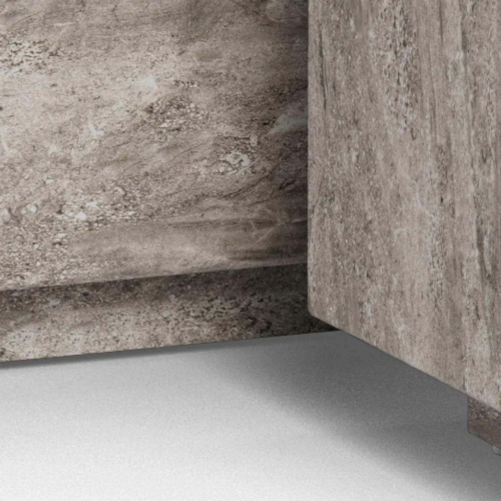 Dice table basse jeu de 2 pcs en marbre gris véritable au design chic - 15