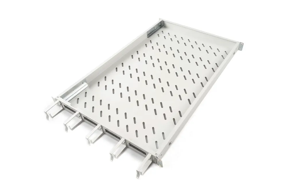 Étagère de Rack 1U - Gestion de Câbles Intégrée - Acier Gris RAL 7035 19"