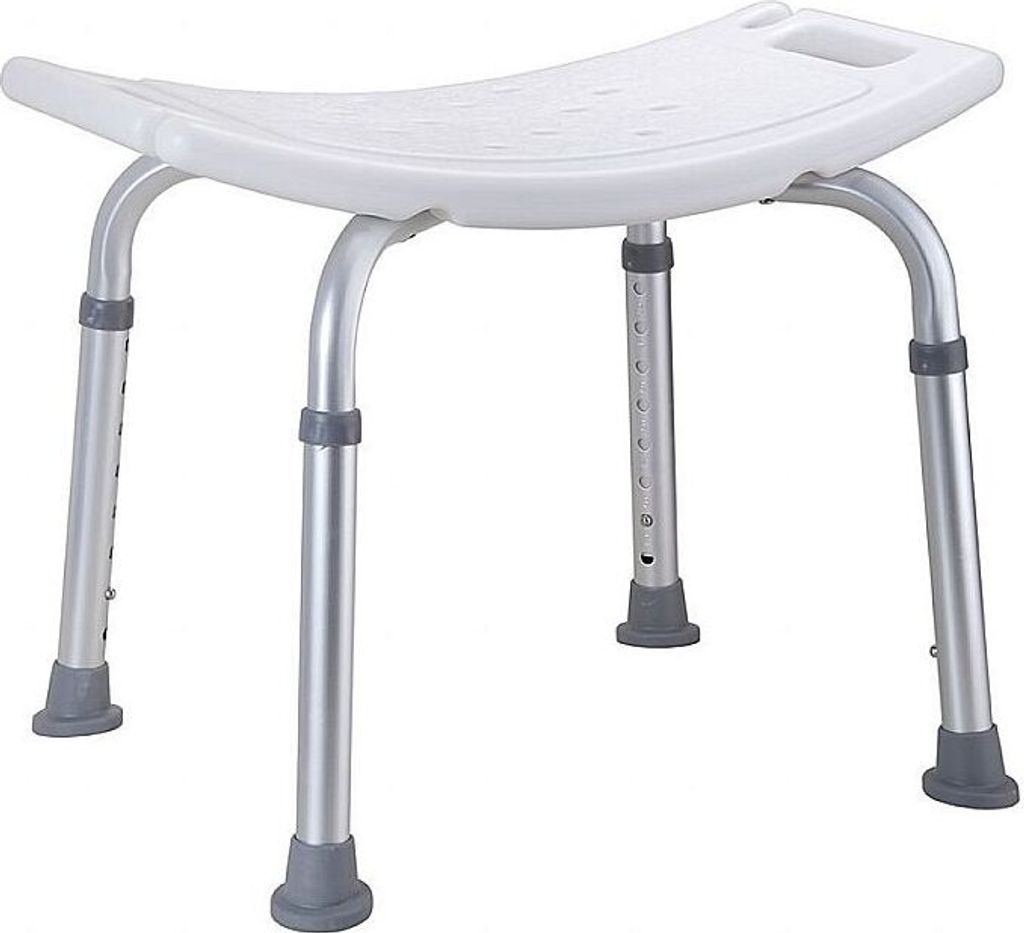 BELP Duschsitz Aluminium Kunststoff Weiß 510x390-570x410 mm, 120 kg Traglast für Bad & WC >> Freistehend anwendbar