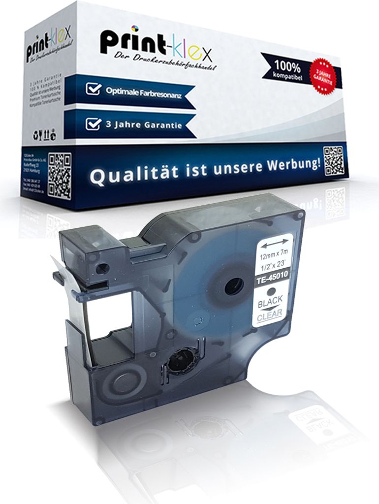 Kompatibles Schriftband für Dymo D1 45010 Labelmanager 100 Series Labelmanager 120 P Labelmanager 150 Labelmanager 160 S0720500 12mmx7m 12 mmx7 m ...