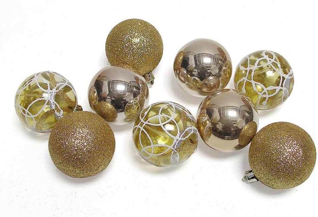 Christbaumkugeln Gold 9 Stück Weihnachtsbaumkugeln bruchfest Christbaumschmuck