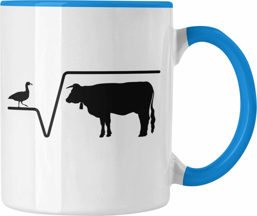 Trendation - N-te Wurzel Aus Q Ente Wurzel Kuh Tasse Lustiger Mathe-Lehrer Spruch Mathematik (Blau)