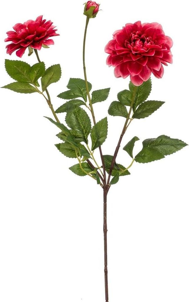 artplants.de Kunstblumen Zweig Dahlie Naxos mit Blüten, pink, 70cm - Kunststoff Zweig