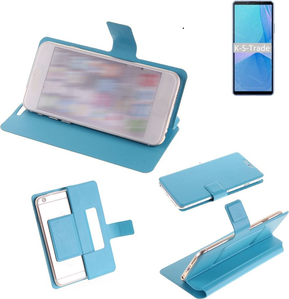 K-S-Trade Schutzhülle Handyhülle kompatibel mit Sony Xperia 10 III Flip cover Handy case Smartphone Klapphülle blau