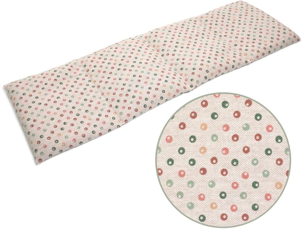 4-Kammer Rapssamenkissen 20x60cm - Bio-Stoff "Punkte" - Wärmekissen - Körnerkissen
