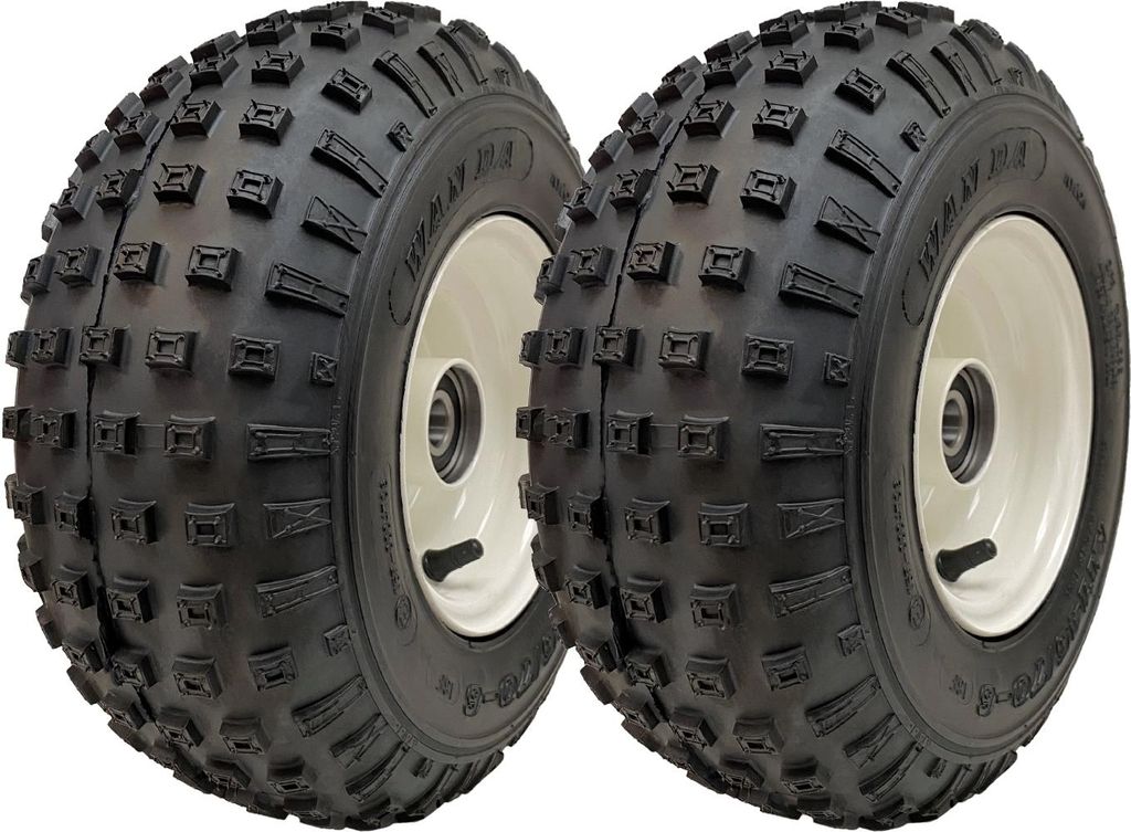 145/70-6 ATV Reifen Wanda Knobby On Rim 20mm Bearings Road Legal 75kgs (2er Set)