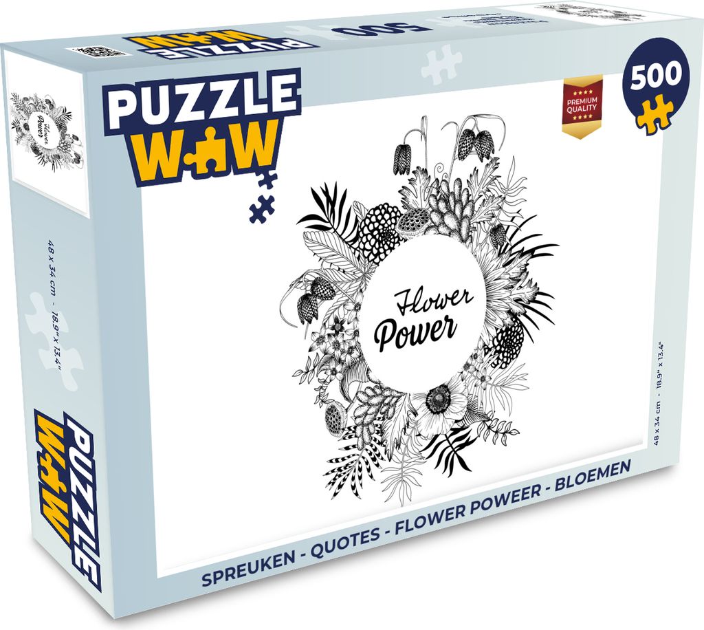 MuchoWow Puzzle 500 Teile Sprichwörter - Zitate - Flower-Powerer - 500 Teile - Kinder - Selberbauen - Puzzlespiele
