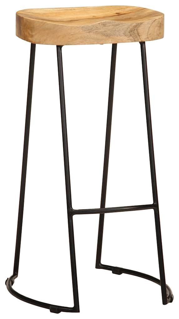 vidaXL Sgabello da bar 2 pz. Legno massiccio di mango Immagine del prodotto 
