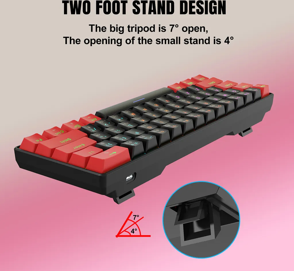 Clavier mécanique de jeu RGB pour optimiser l'espace de bureau
