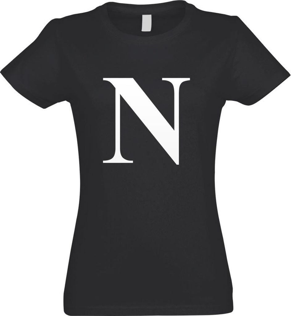 Kiwistar - T-Shirt tailliert - Damen - Graphit - Buchstabe N - Alphabet - mit Motiv Bedruckt - Funshirt Design - Sport - Freizeit - Damen - S