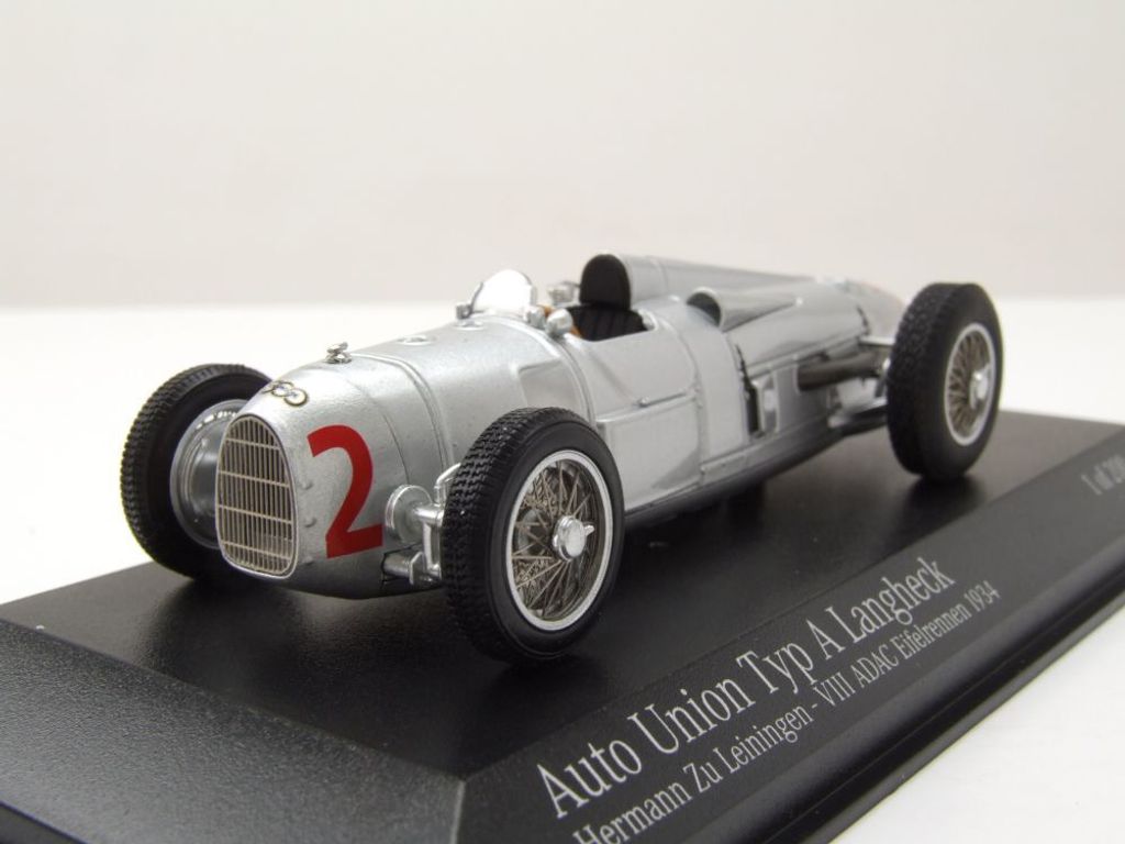 Minichamps 410342002 Auto Union Typ A Langheck #2 VIII ADAC Eifelrennen 1934 Hermann zu Leiningen 1:43