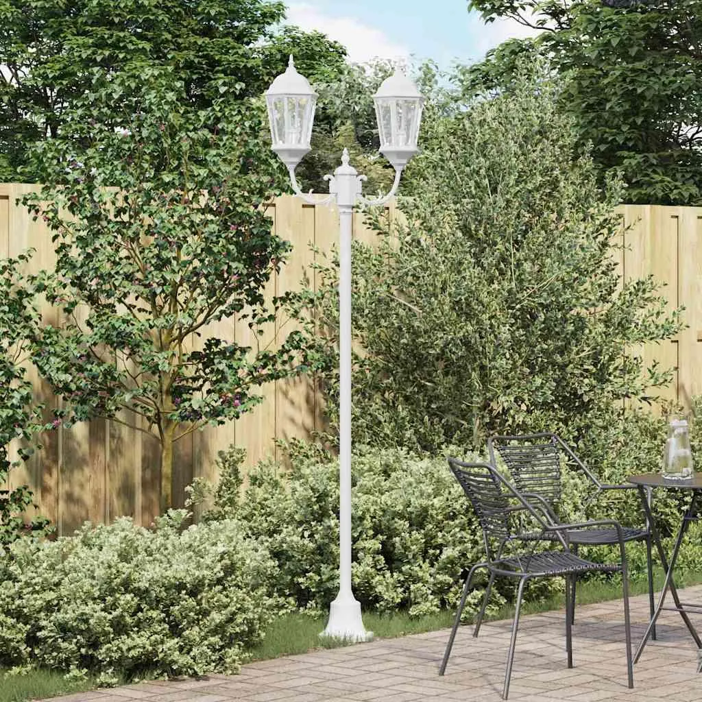 Lampe de jardin pour allée et terrasse 235 cm blanc aluminium vidaXL