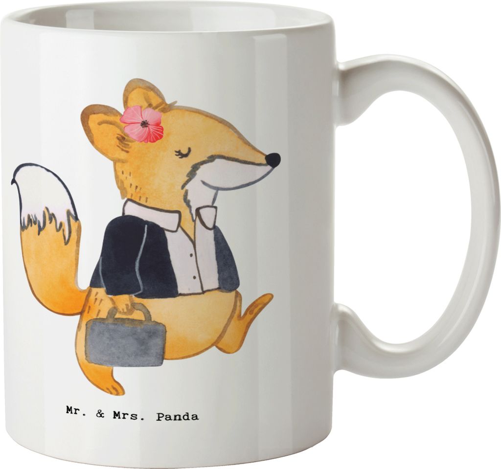 Mr. & Mrs. Panda Kaffeetasse Anwältin Herz - Weiß - Geschenk, Henkeltasse, Juristin, Tasse, Anwaltskanzlei, Büro, Henkelpott, Kaffeebecher, Offi...