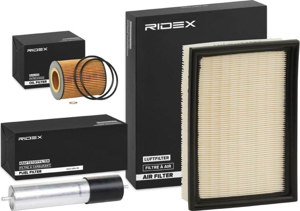 RIDEX Filterset Inspektionspaket Filtersatz für VW Golf IV Schrägheck (1J1) passend für MERCEDES-BENZ C-Klasse Limousine (W204) CLA Shooting Brake