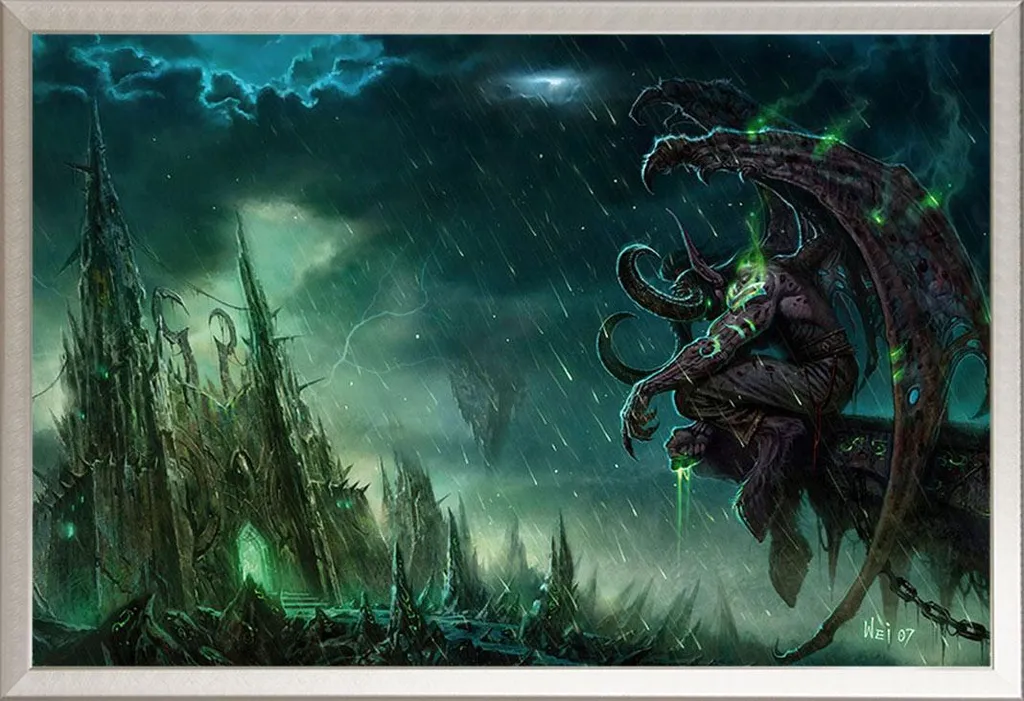 Poster World of Warcraft Illidan Stormrage + Cornice Shinsuke Argento