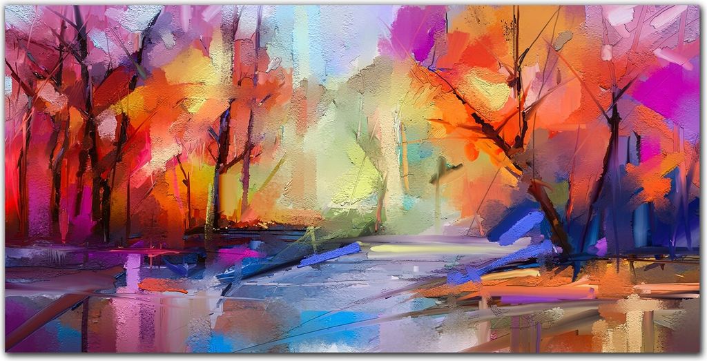 Coloray Küchenrückwand 100x50 Spritzschutz aus Glas - Wald Wasser