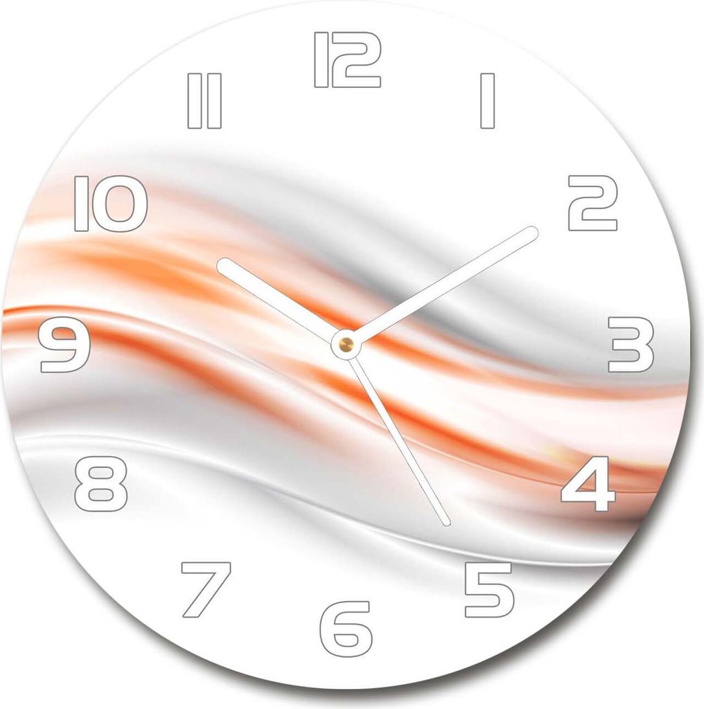 Wanduhr aus Glas 30fi Glasbild Glasuhr Gehärtetes Glas - weisse-zeiger - Waves abstraction