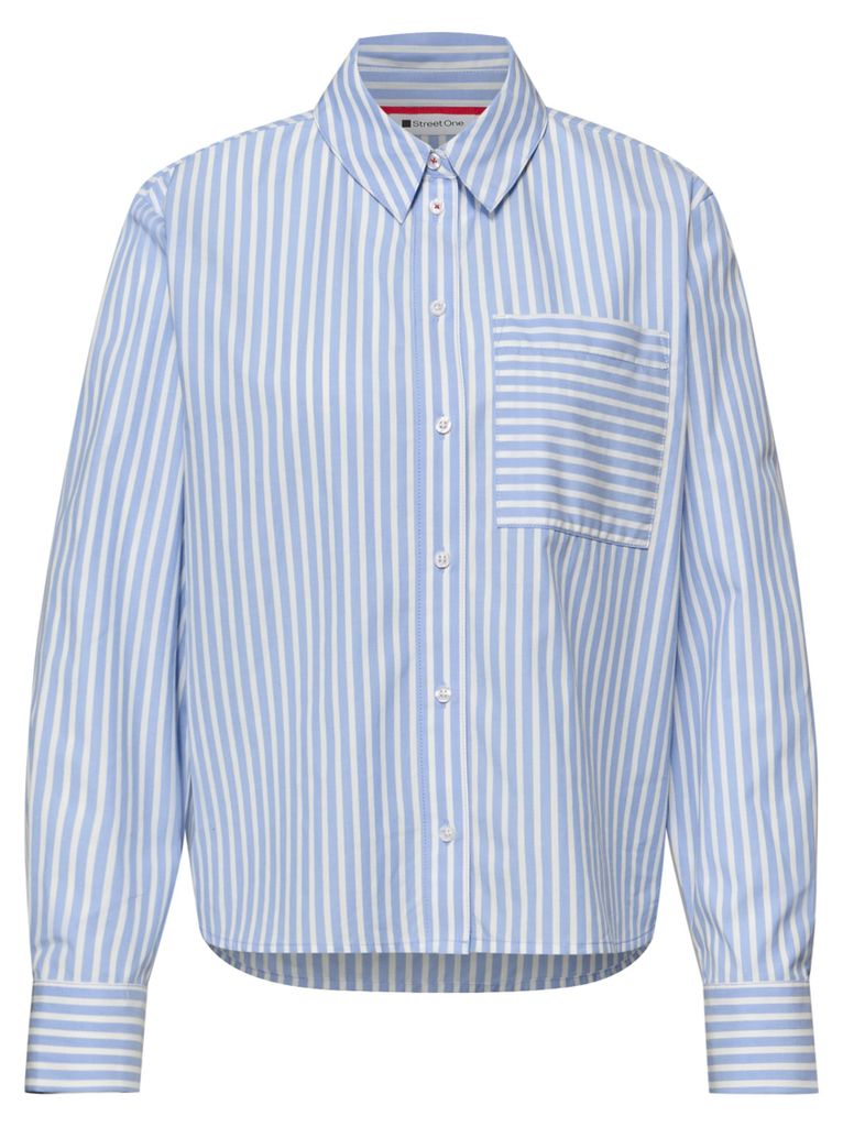 Street One Striped shirtcollar blouse w b original blue 44 Produktbild 
