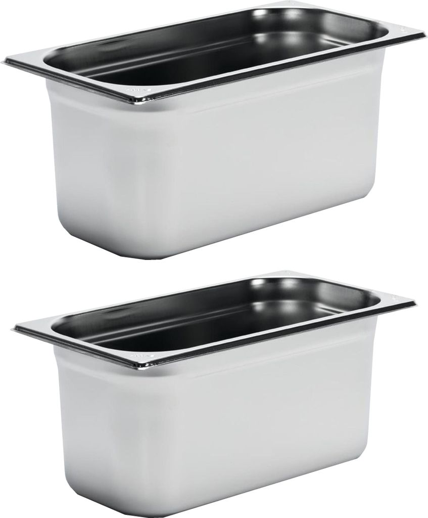 Gastro M GN-Behälter GN1/3 - 15cm - 2 Behälter - 304 Edelstahl