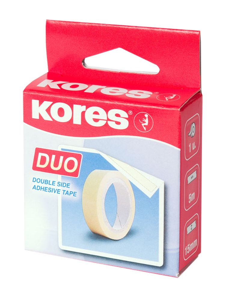 Kores Doppelseitiges Klebeband, 15 mm x 5 m Productafbeelding 