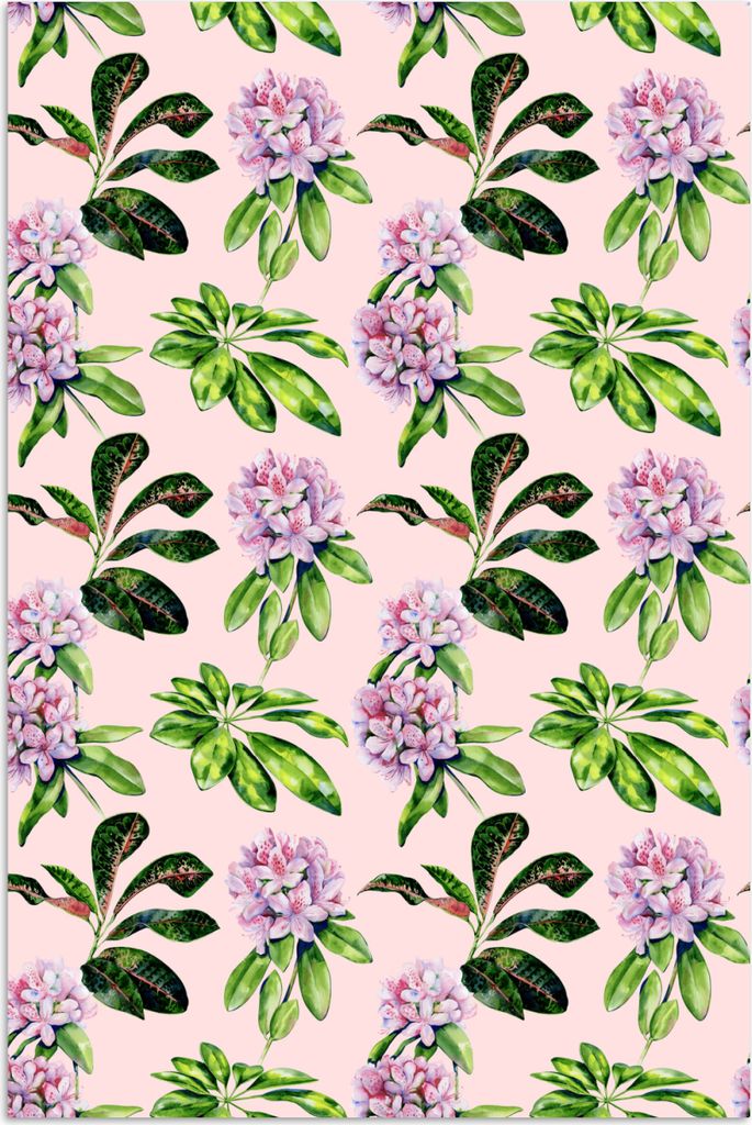 MuchoWow Poster Blumen - Hortensie - Muster 20x30 cm - Papierdruck