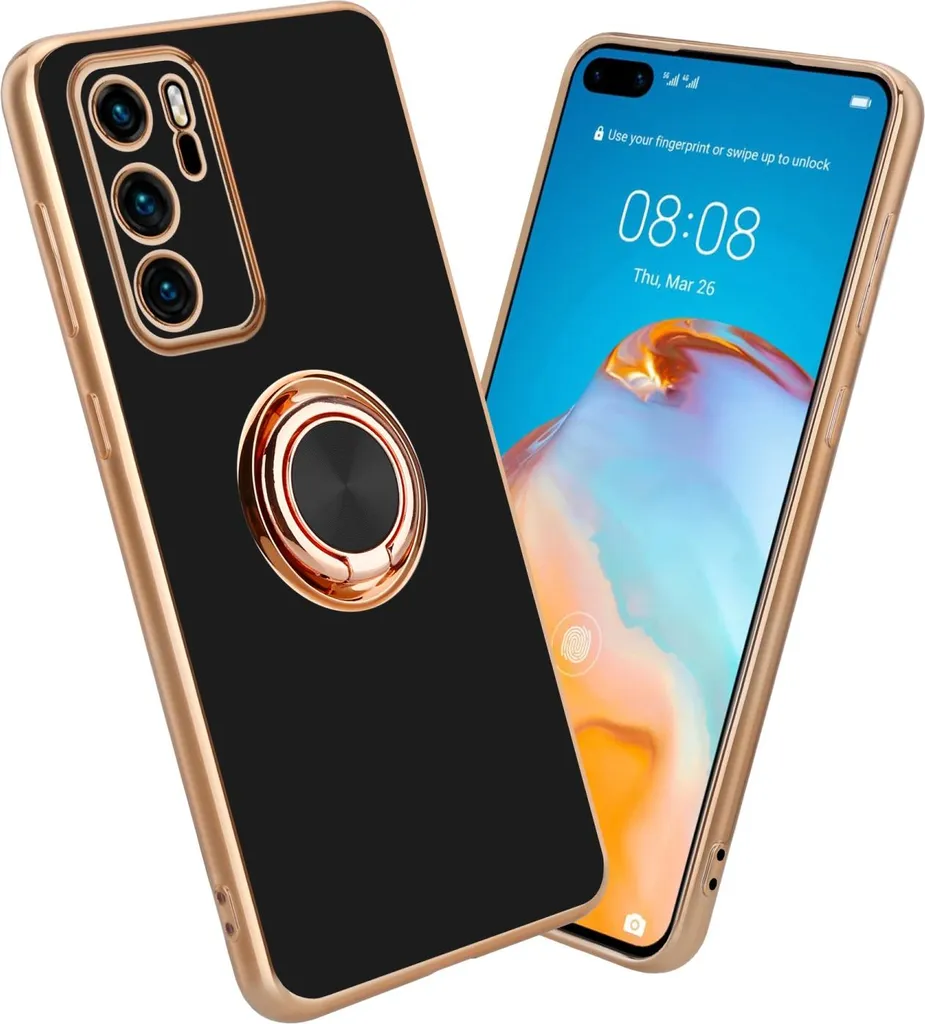 Cadorabo cover protettiva per Huawei P40 cover in nero custodia cover fotocamera protezione supporto auto magnetico