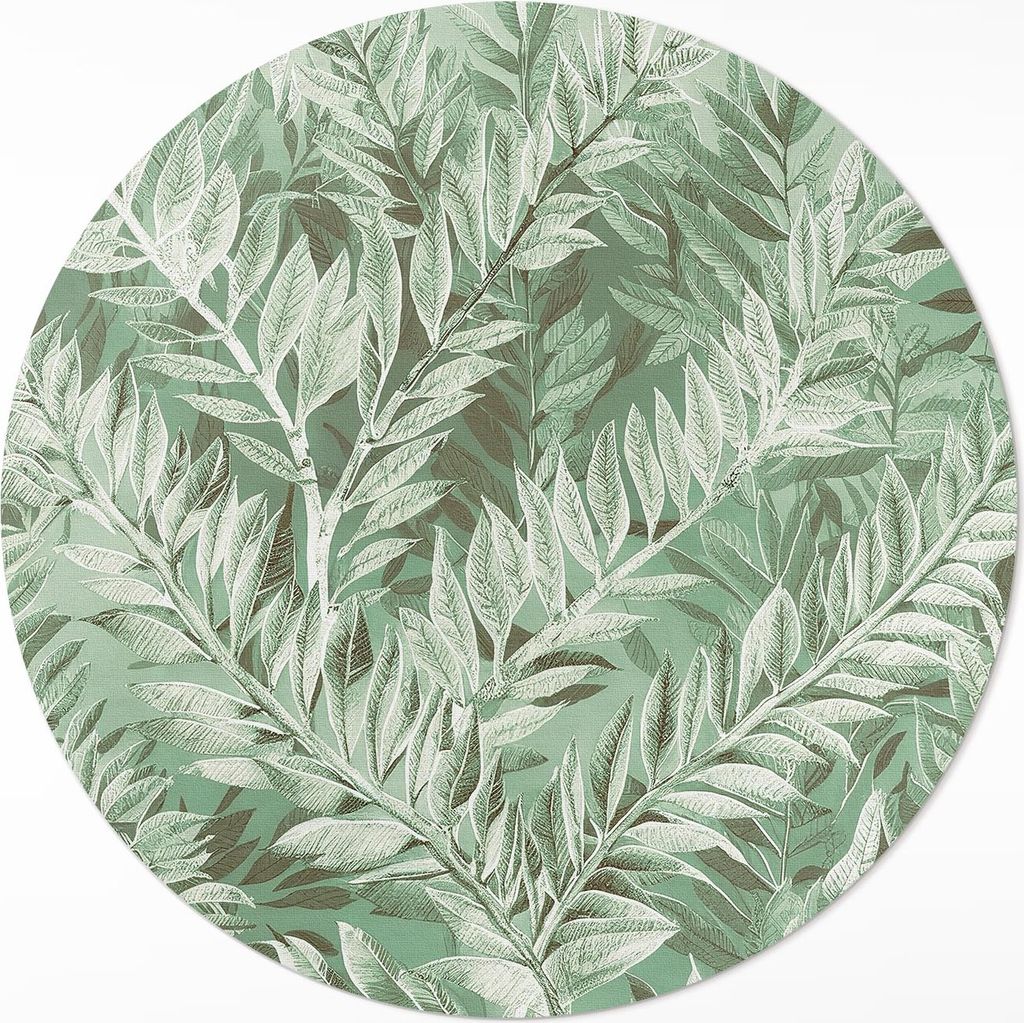 Üppige Boho-Vintage-Vegetation– Vinylteppich – Indoor Teppich – Flur – Pflegeleicht – Runder Teppich – PVC Teppich – Outdoor Teppich...