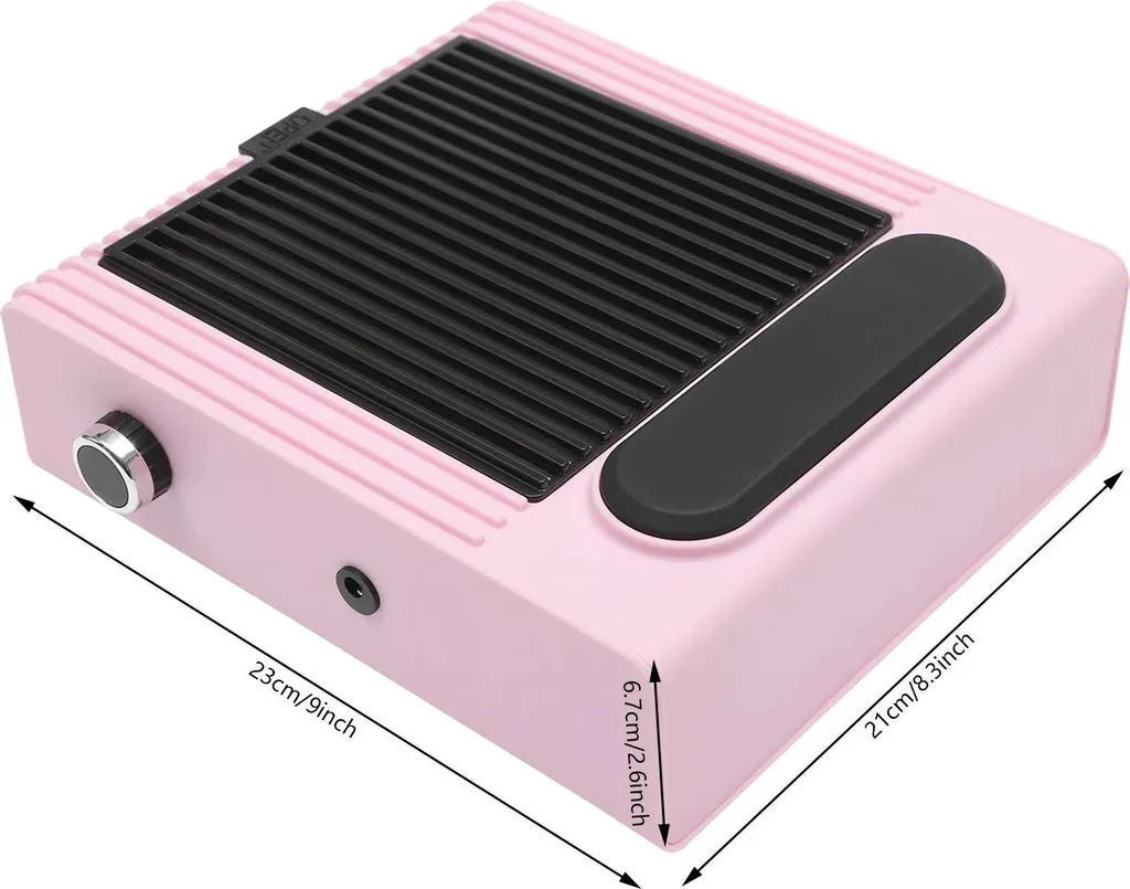 Aspirateur poussière ongles rose anti-allergie avec vitesse variable