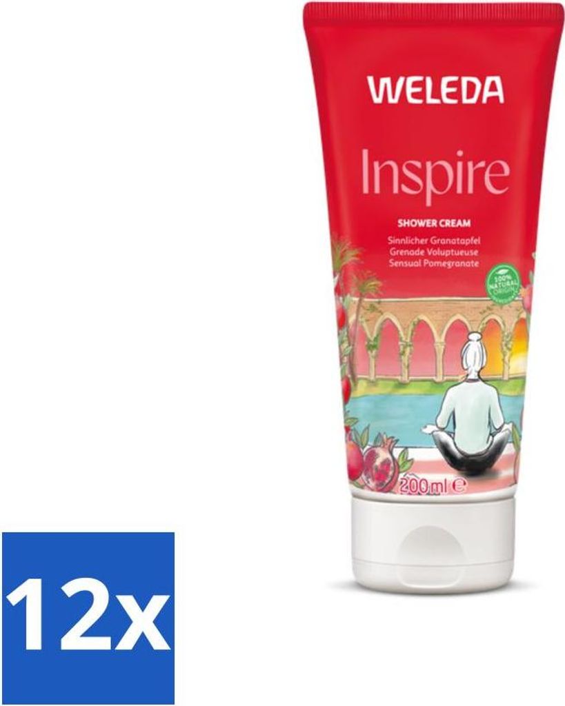WELEDA - Granada Inspire Duschcreme - Granatapfel - 200 ml - Vorteilspack - 12 Stücke