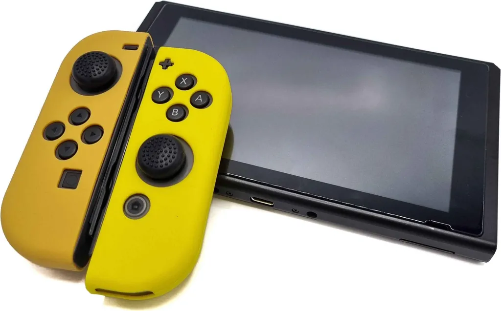 Custodia Joy-Con Beige/Giallo: Grip Morbido e Protezione Antiscivolo