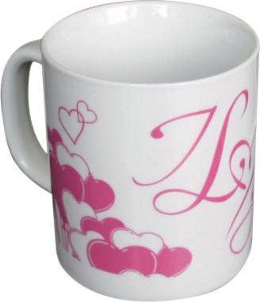 Keramiktasse mit Aufdruck I love you 57575 Produktbild 