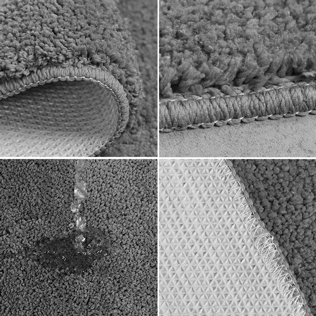 3-teiliges Badezimmer Teppich-Set, rutschfeste Microfaser, Produktbild 5