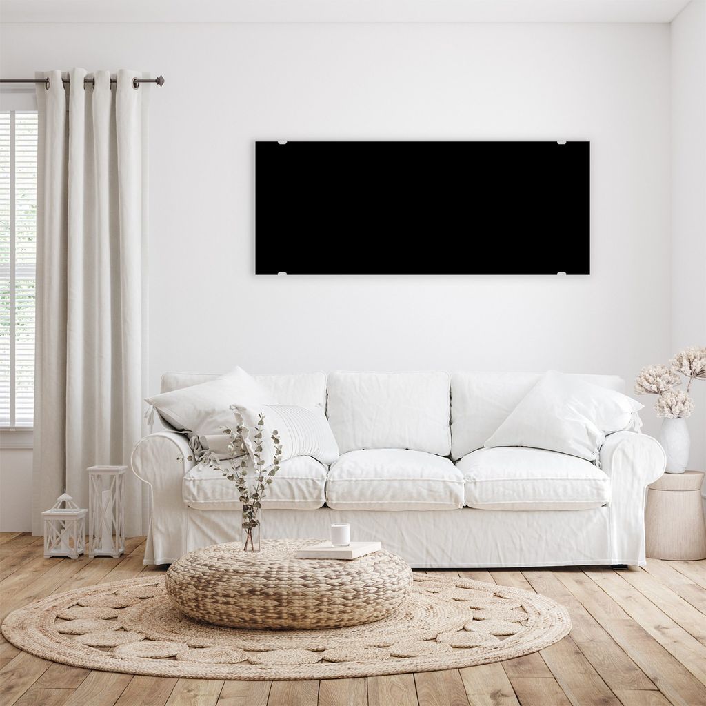 Glasbild Wandbild Schwarzer Hintergrund 100x40cm in XXL für Wohnzimmer, Schlafzimmer, Badezimmer, Flur