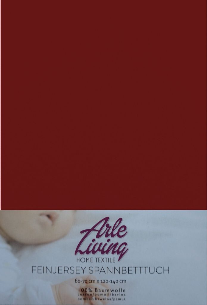 Kinder Baby Jersey Spannbettlaken Spannbetttuch - bordeaux - 60x120 - 70x140 cm hochwertige 140 g/m²