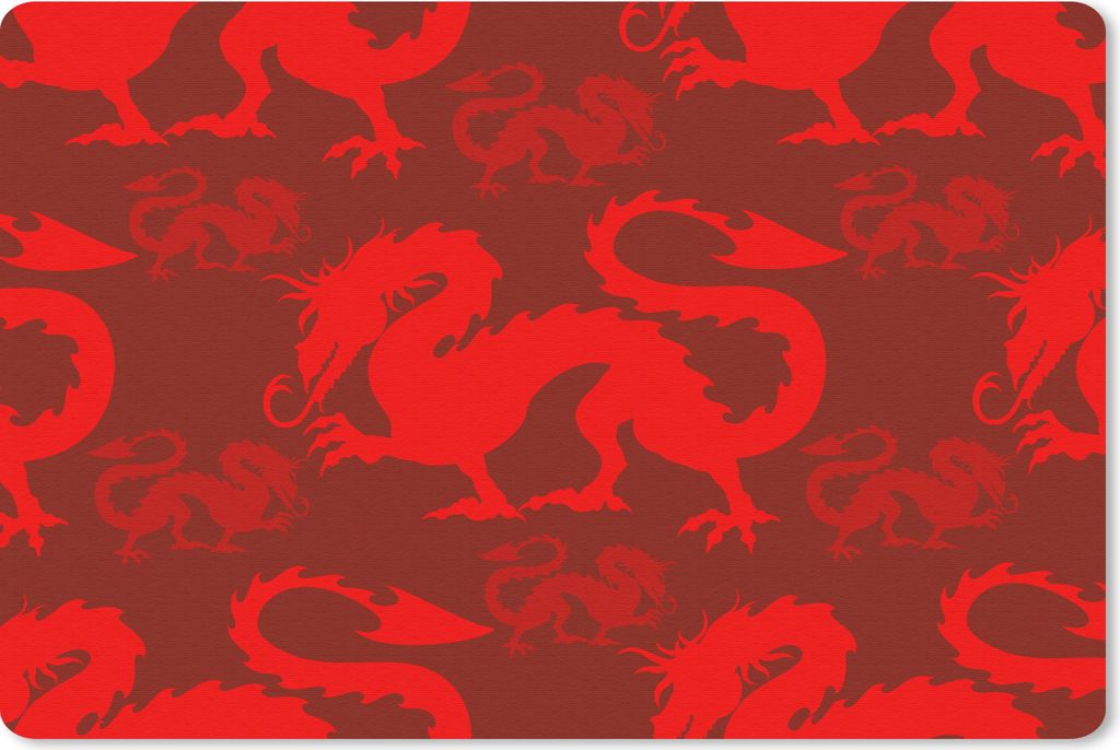 MuchoWow Mauspad Mousepad Drache - Rot - Muster 27x18 cm - Mousepads - Maus Mat - Pad - Mausunterlage - Büroartikel - Desk Matten