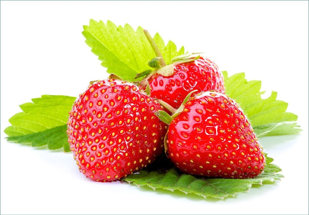 Wallario Fototapete Vliestapete, seidenmatte Oberfläche, einfache Verarbeitung, Größe 300 x 210 cm, Motiv Frische rote Erdbeeren für die Küche